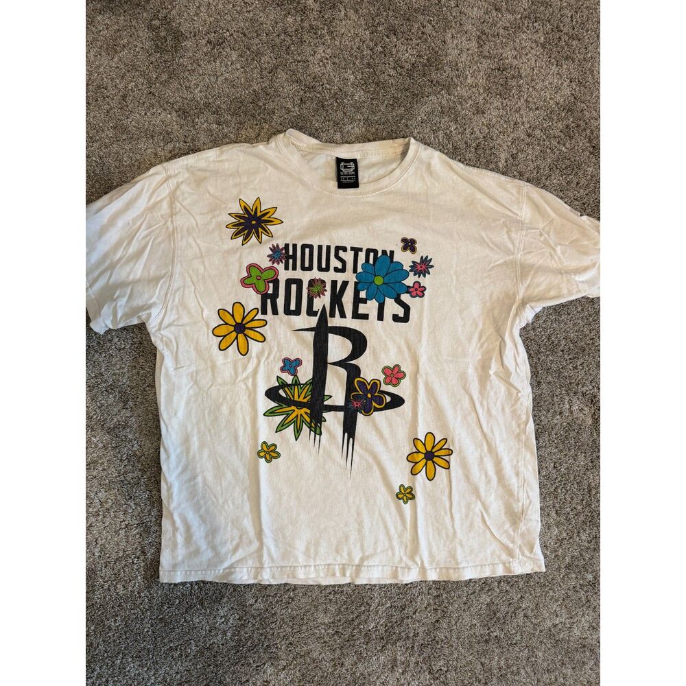 Houston Rockets Floral Graphic T-Shirt White Size L